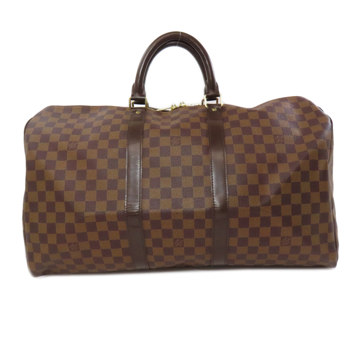 LOUIS VUITTON Boston Duffel bag Damier canvas Brown Keepall 50 Women
