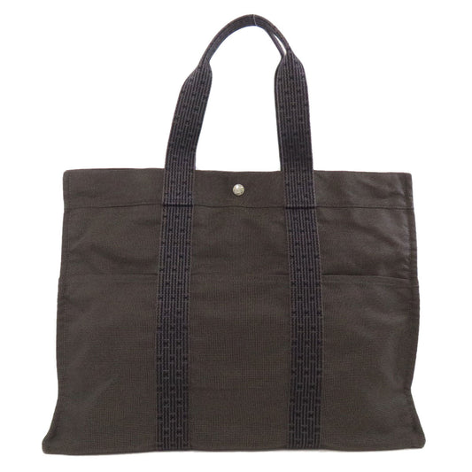 HERMES Handbag canvas gray Her LineGM