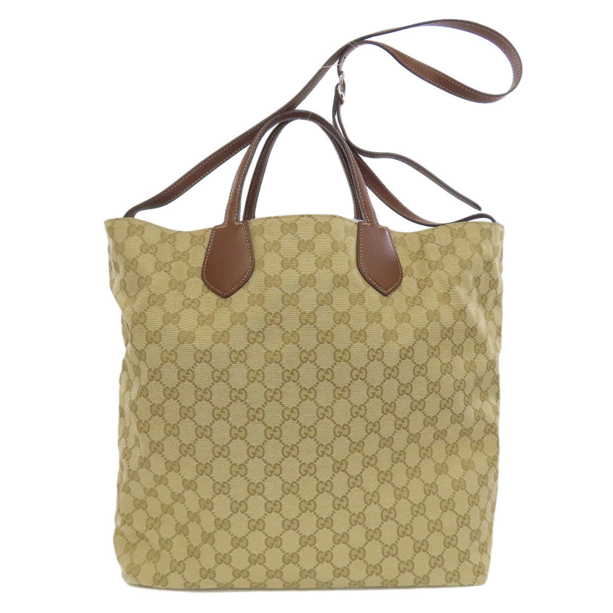 GUCCI Tote Bag 370823 canvas Brown GG pattern reversible