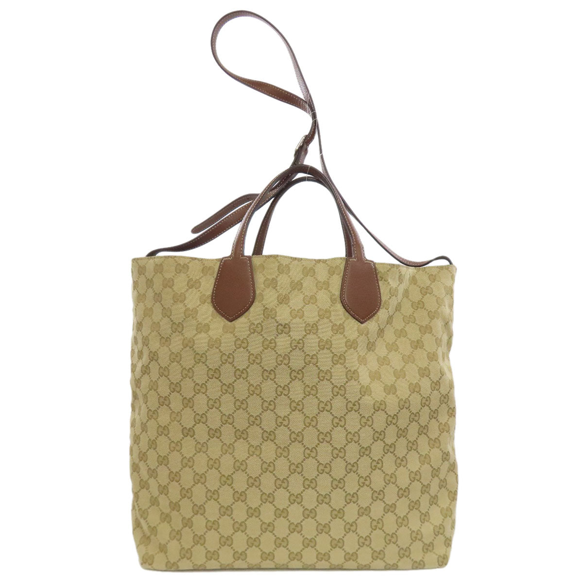 GUCCI Tote Bag 370823 canvas Brown GG pattern reversible