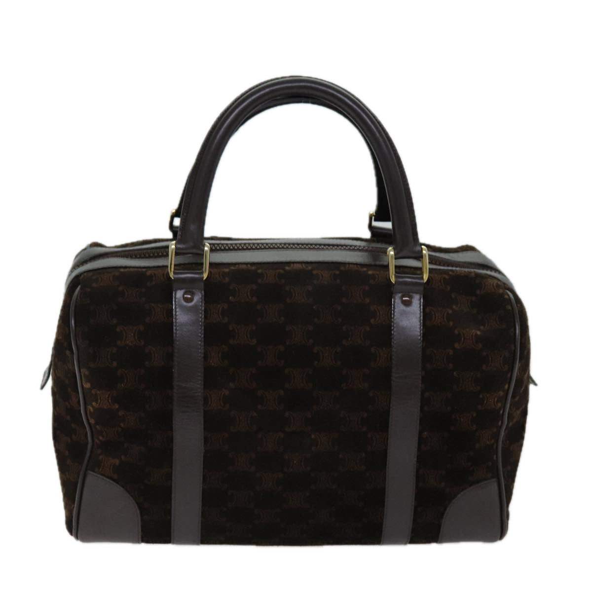 Luxury CELINE Macadam Canvas Hand Bag Brown 75324