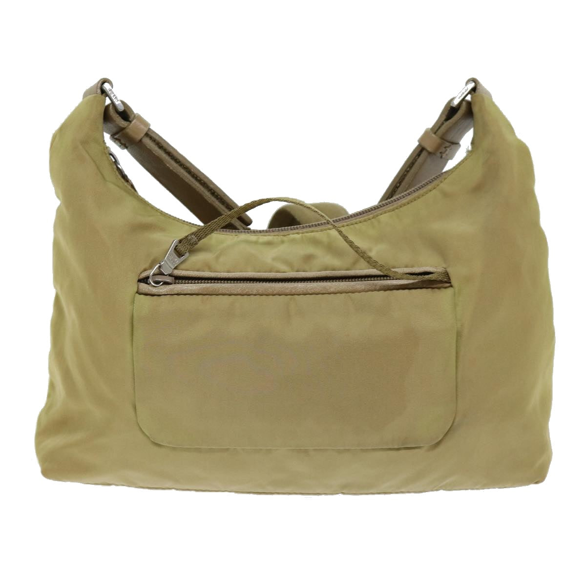PRADA Shoulder Bag Nylon Beige Auth 75331