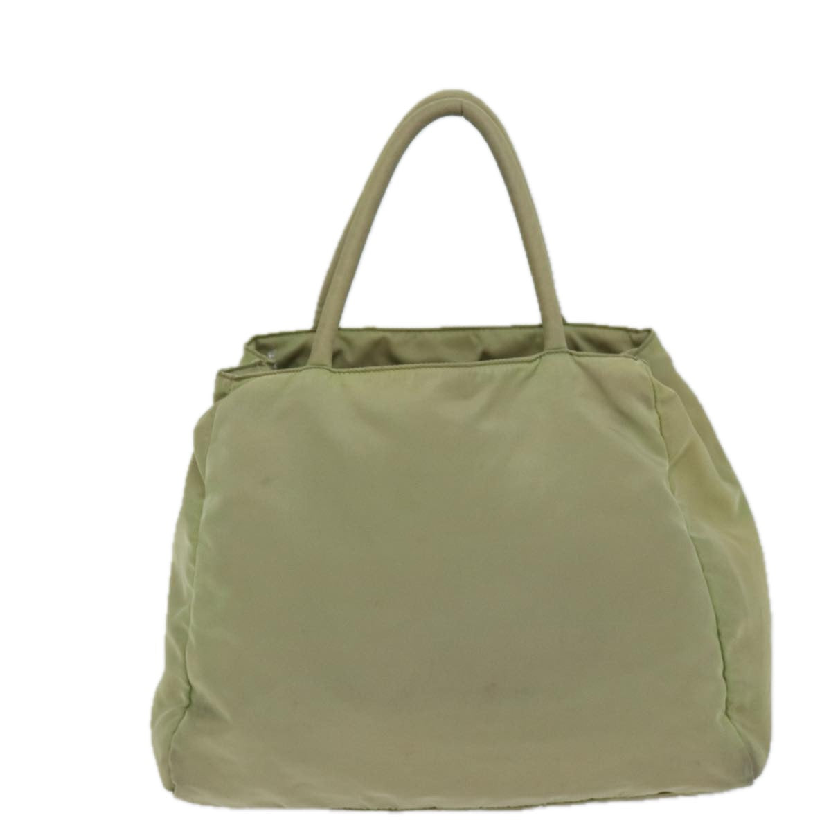 PRADA Tote Bag Nylon Beige Auth 75336