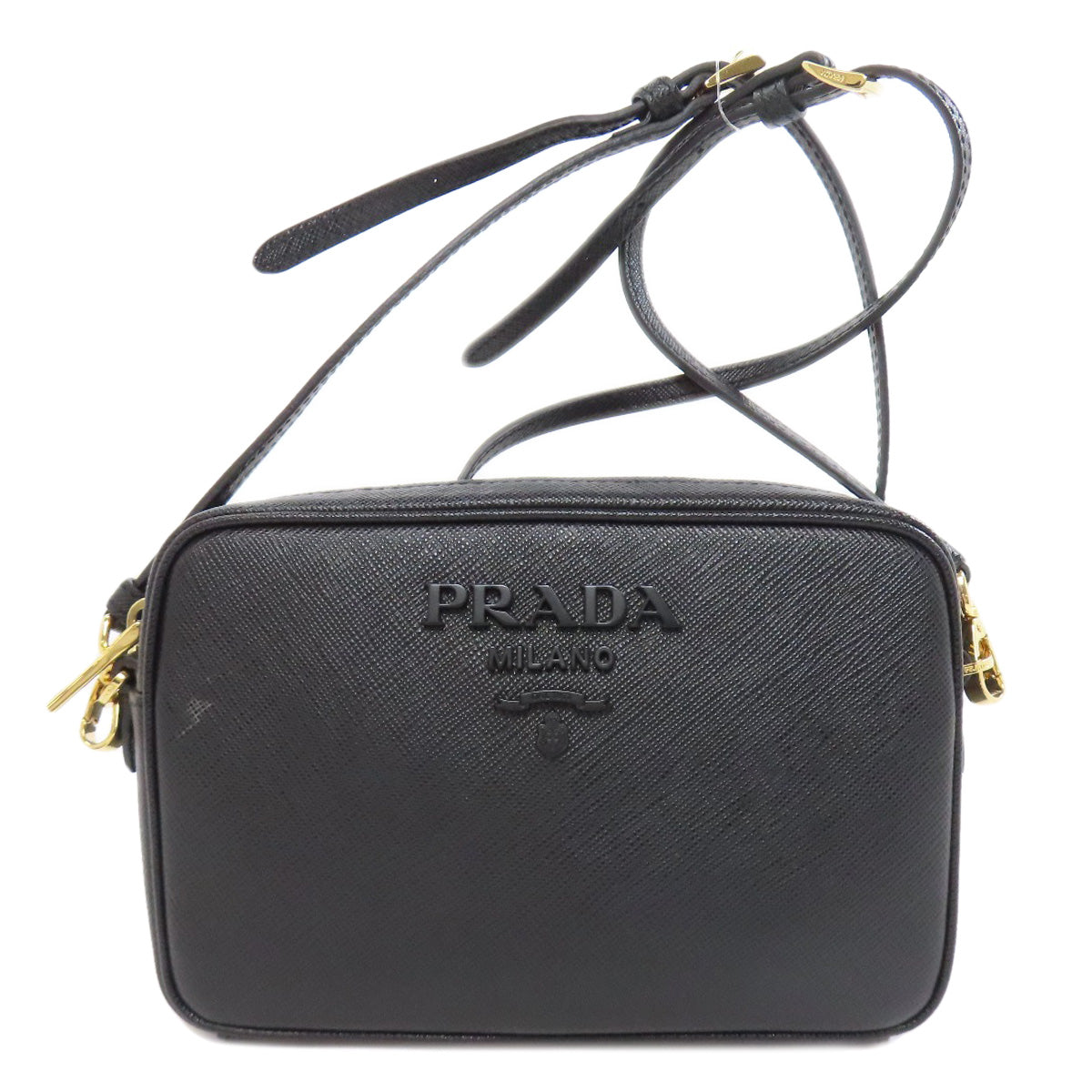 PRADA Shoulder Bag 1BH036 Safiano black logo