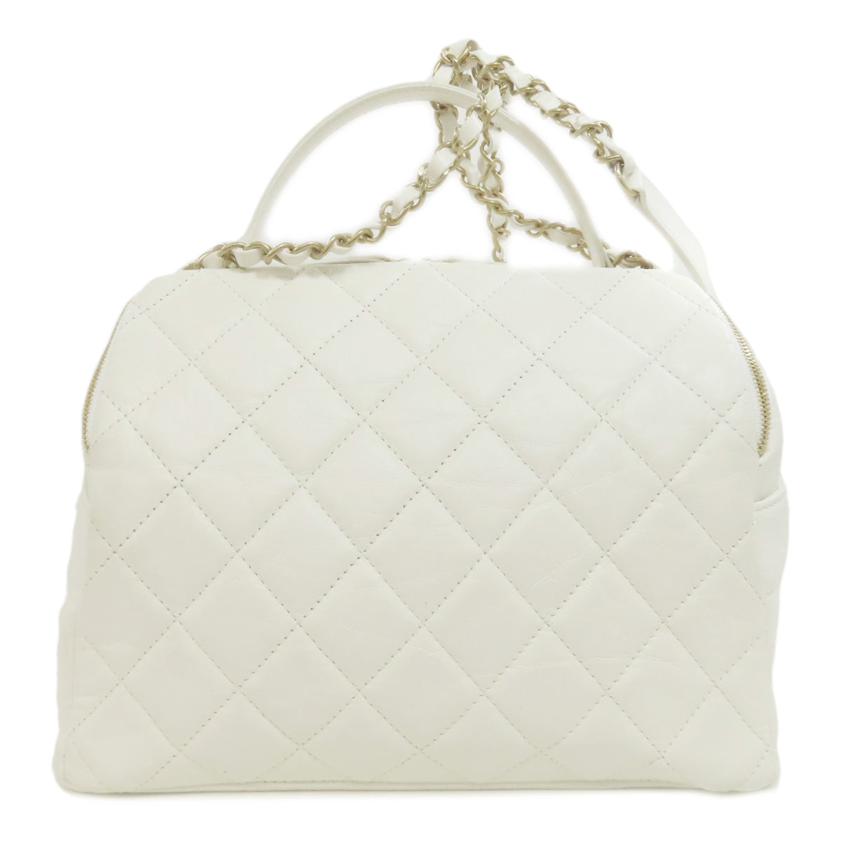 CHANEL Shoulder Bag Calfskin white Matelasse Gold Metal 2WAY Women