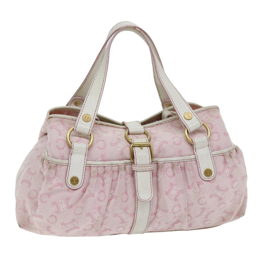 Luxury CELINE C Macadam Canvas Hand Bag Pink 75446