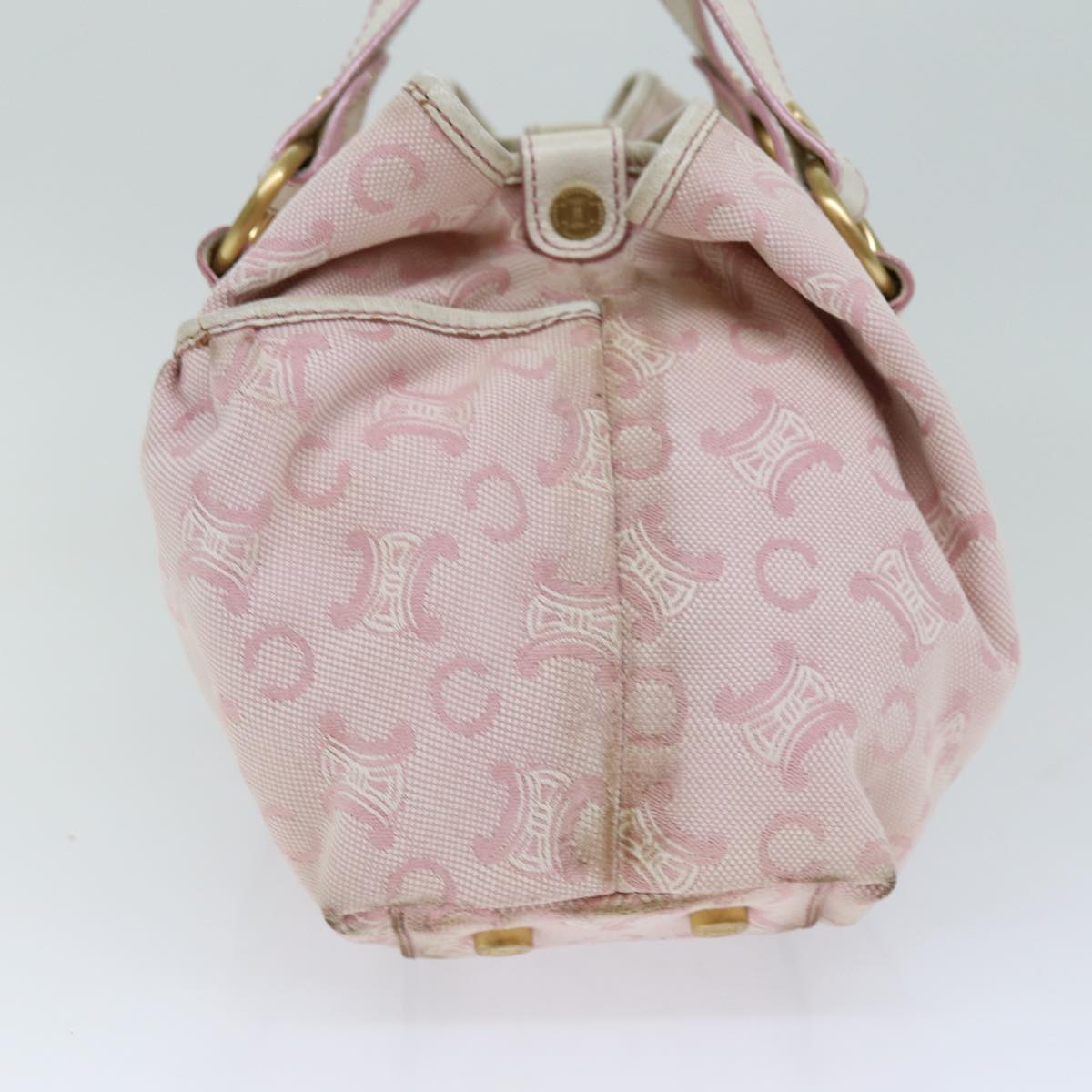 Luxury CELINE C Macadam Canvas Hand Bag Pink 75446
