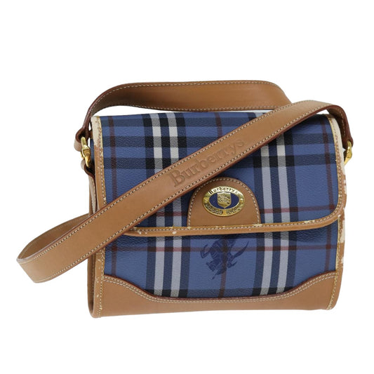 Burberry Nova Check Shoulder Bag PVC Blue Auth 75452