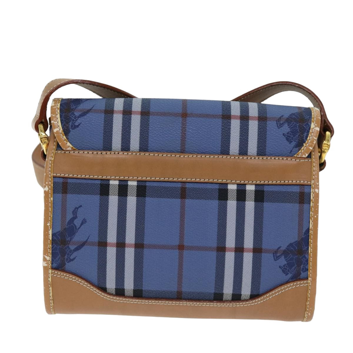 Burberry Nova Check Shoulder Bag PVC Blue Auth 75452
