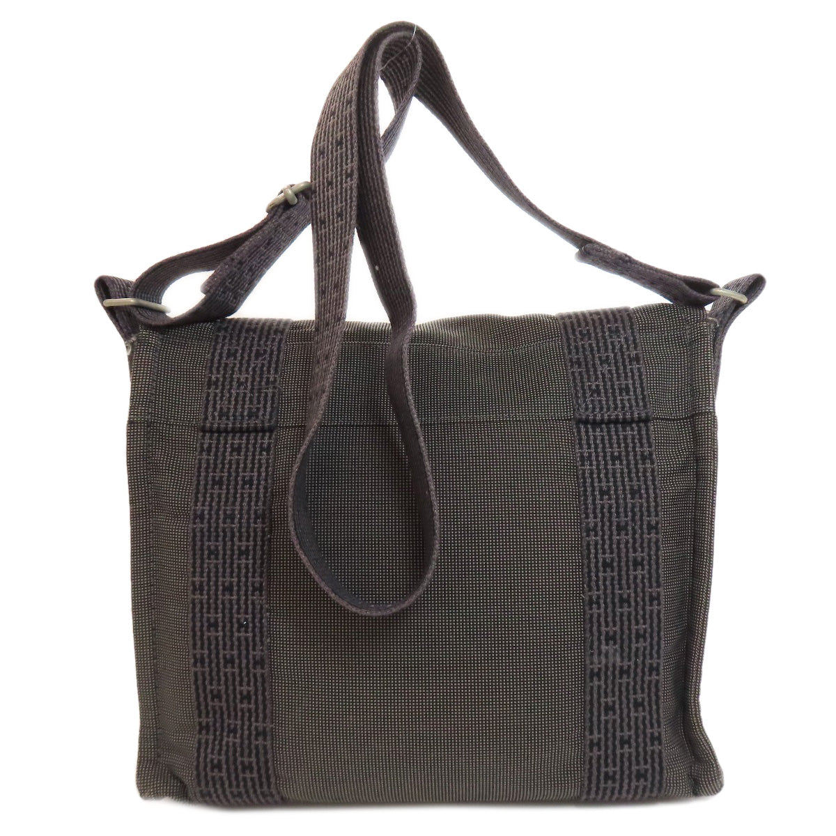 HERMES Shoulder Bag canvas gray Her Line Bathas PM