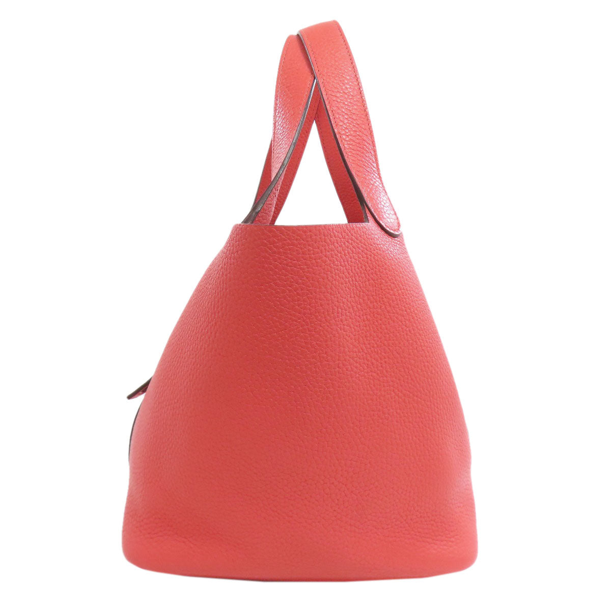 HERMES Handbag Taurillon Clemence Red Picotin Lock MM SilverMetal