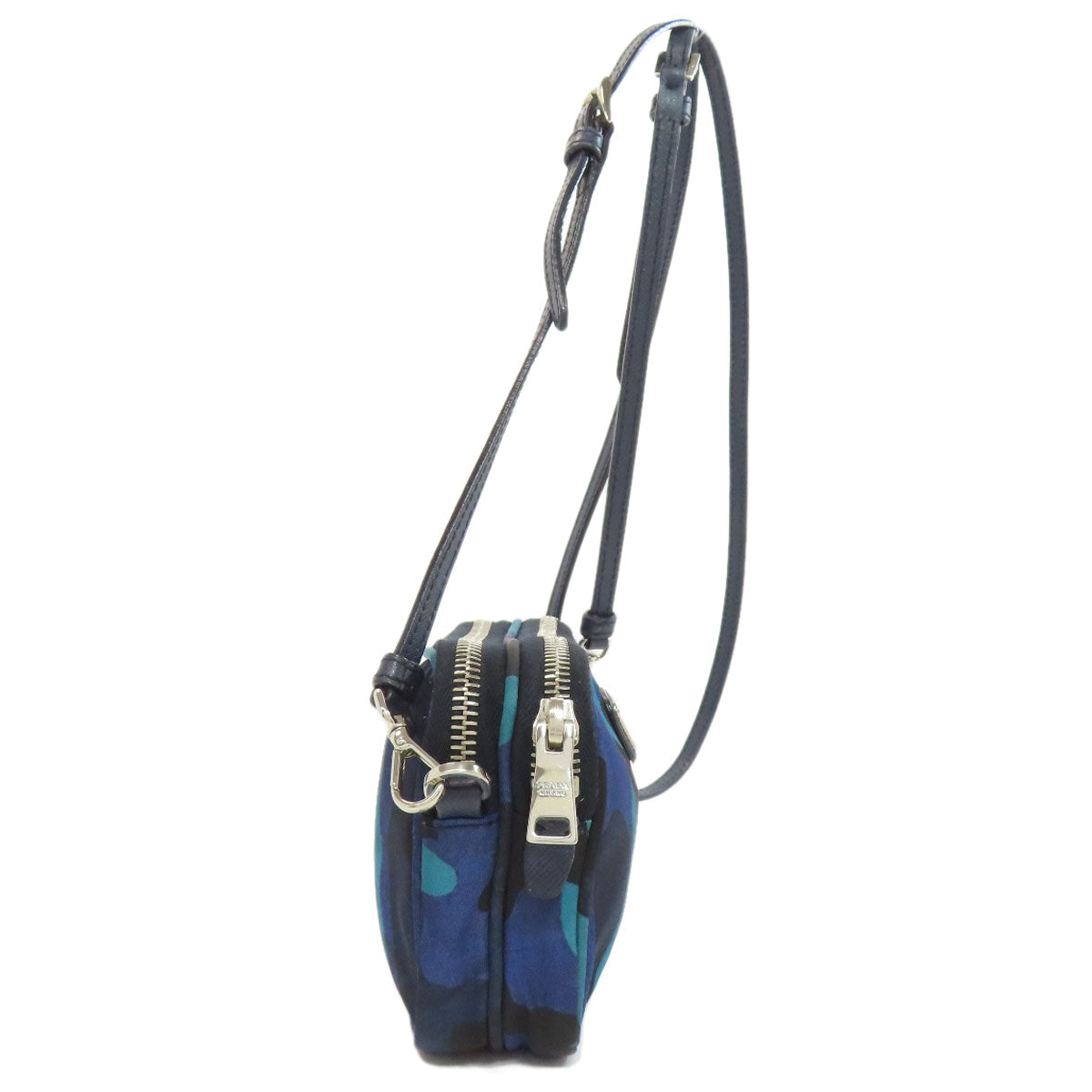 PRADA Shoulder Bag Nylon blue Camouflage Pattern Mini Shoulder Women