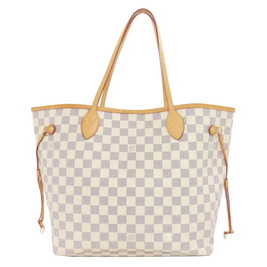 LOUIS VUITTON Tote Bag Damier canvas white Neverfull MM Old Women