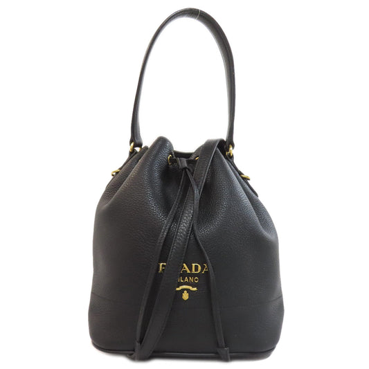 PRADA Shoulder Bag 1BE018 leather black Vitterodino