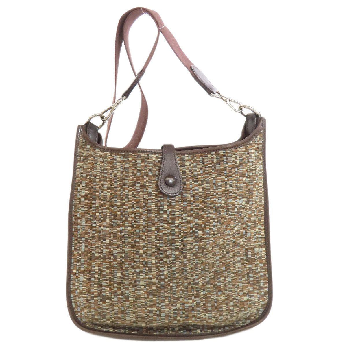 HERMES Shoulder Bag Vibrato Brown Evelyn PM SilverMetal