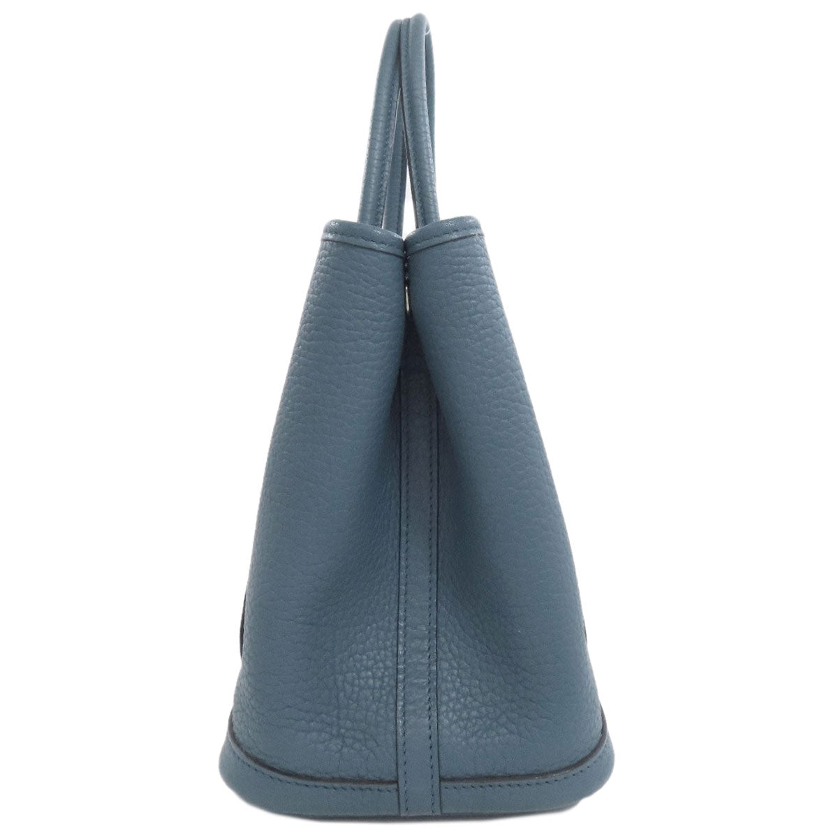 HERMES Tote Bag Togo blue Garden Party TPM SilverMetal