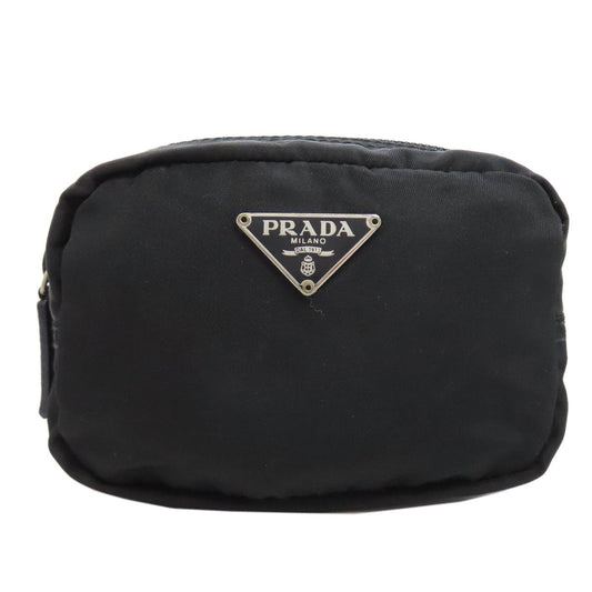 PRADA Accessory pouch Nylon black logoMetal Women