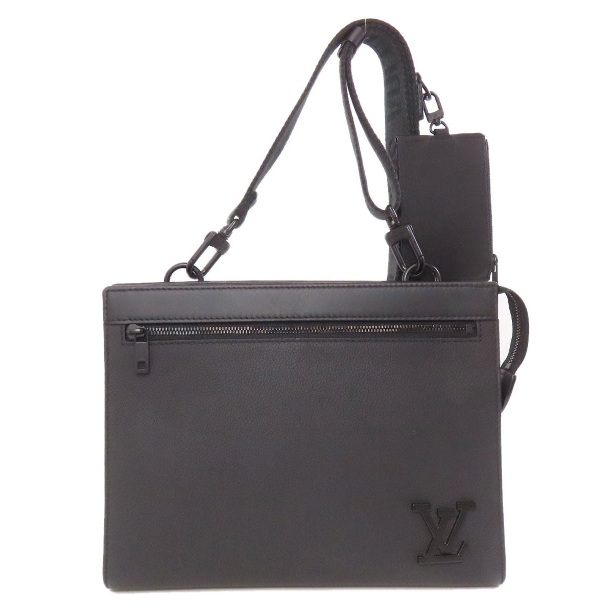 LOUIS VUITTON Shoulder Bag Calfskin black Messenger Voyage Aerogram Women