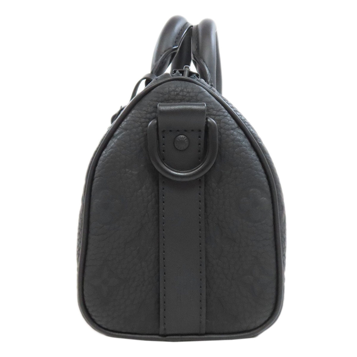 LOUIS VUITTON Handbag Taurillon Clemence Leather black Keepall ?bandouliere 25