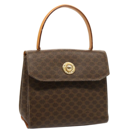 Luxury CELINE Macadam Canvas Hand Bag PVC Brown 75566