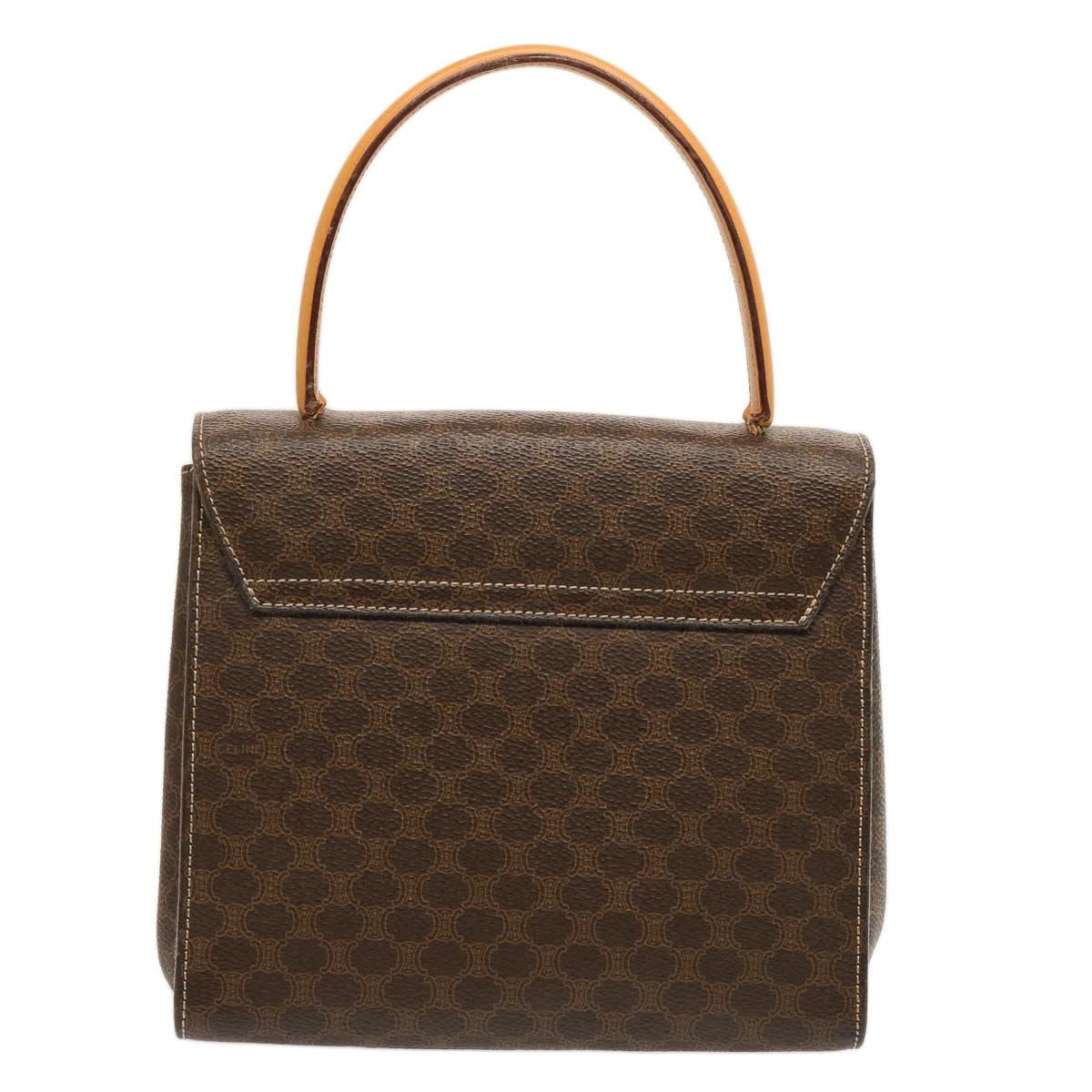 Luxury CELINE Macadam Canvas Hand Bag PVC Brown 75566
