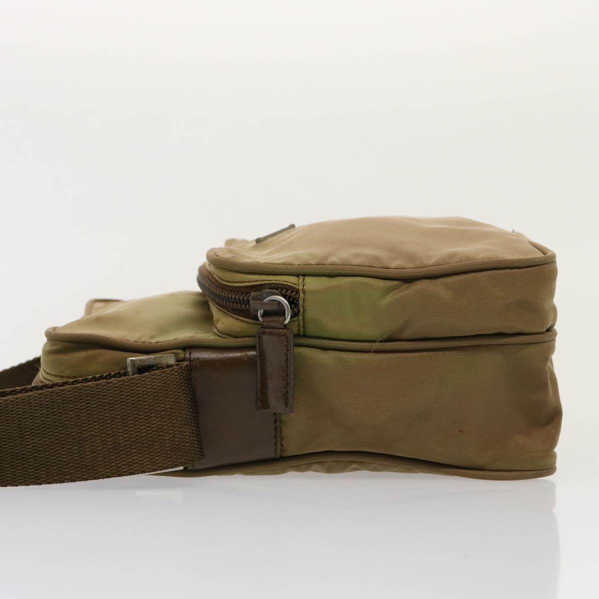 PRADA Shoulder Bag Nylon Khaki Auth 75573