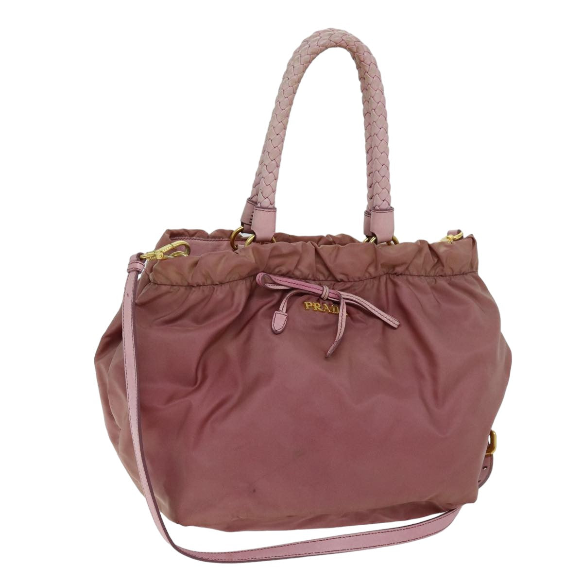 PRADA Hand Bag Nylon 2way Pink Auth