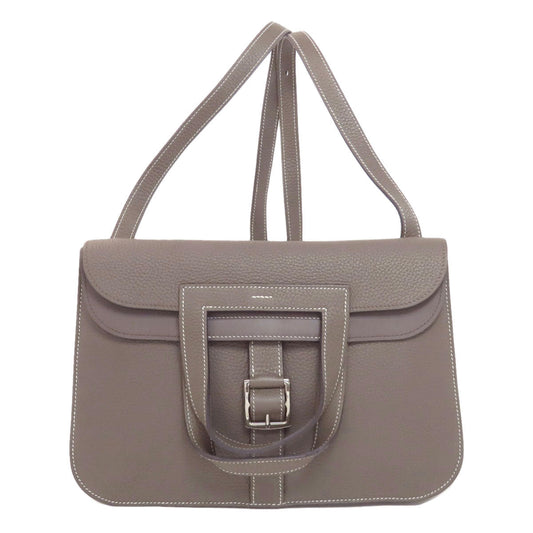 HERMES Handbag Taurillon Clemence Brown Arzan 31 SilverMetal Women