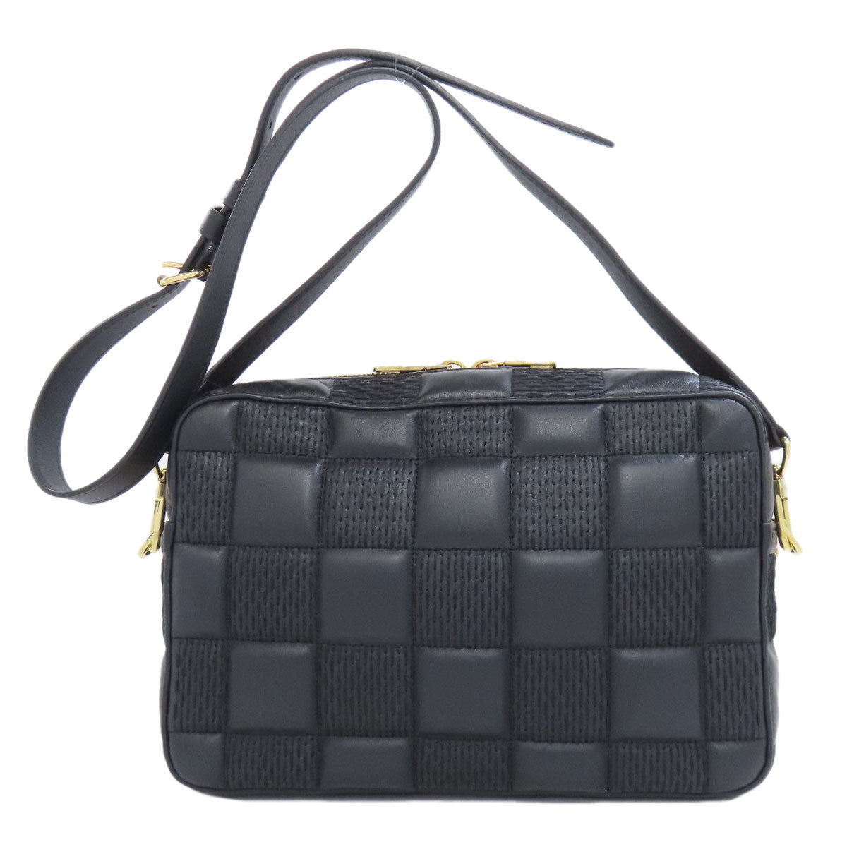 LOUIS VUITTON Shoulder Bag lambskin black Troca MM Women