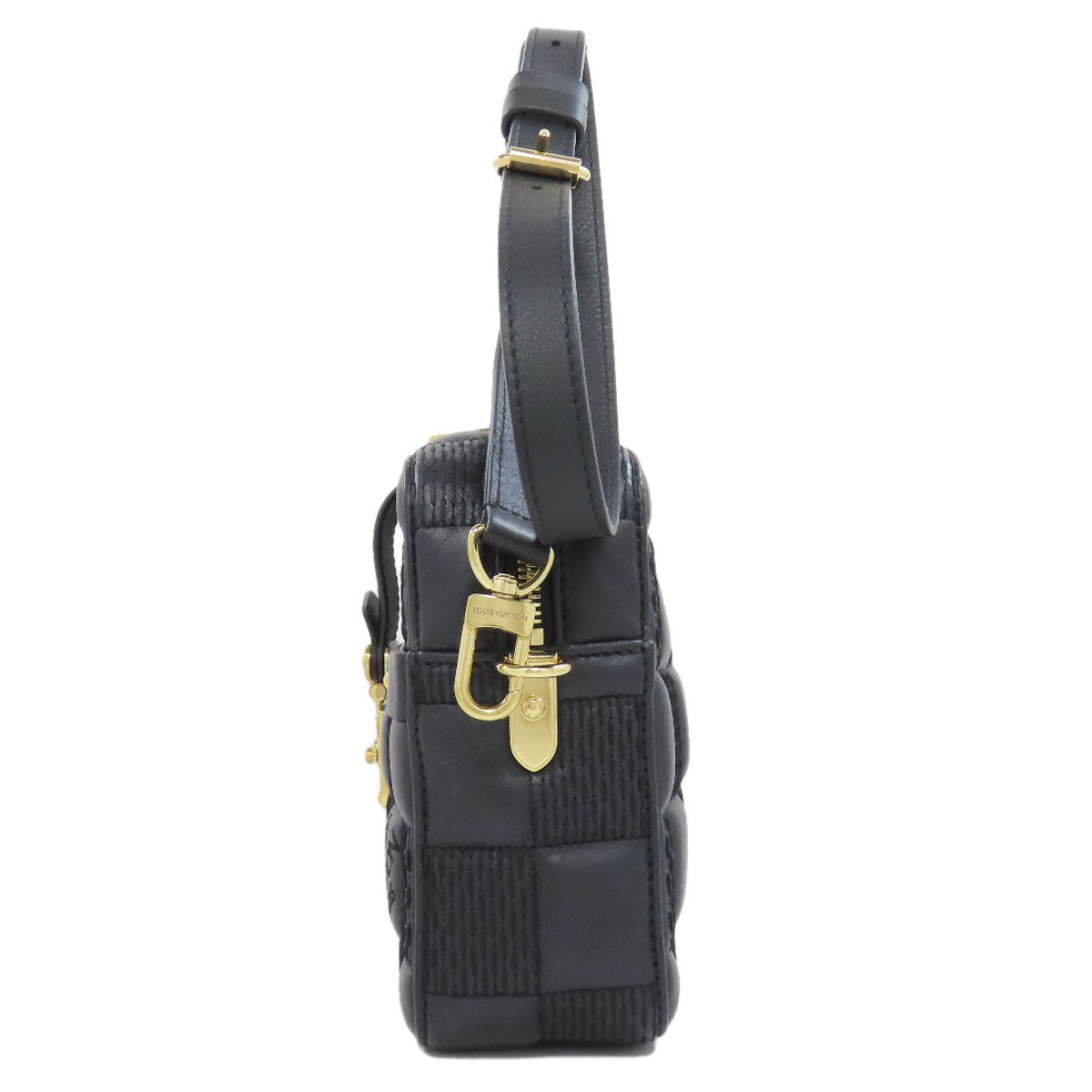 LOUIS VUITTON Shoulder Bag lambskin black Troca MM Women