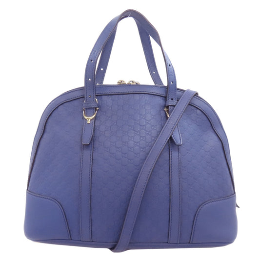 GUCCI Handbag 309617 leather blue GG Signature Microsima