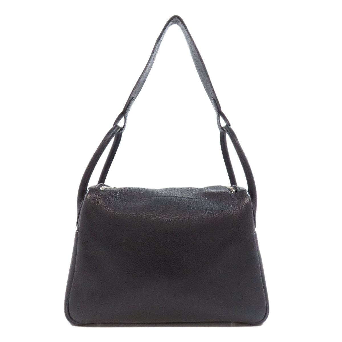 HERMES Handbag Taurillon Clemence black Lindy 30 Silver Metal Women