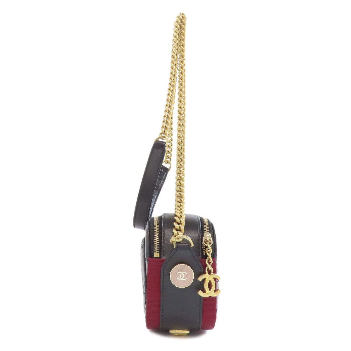 CHANEL Shoulder Bag Calfskin black ChainShoulder Matelasse Gold Metal Women