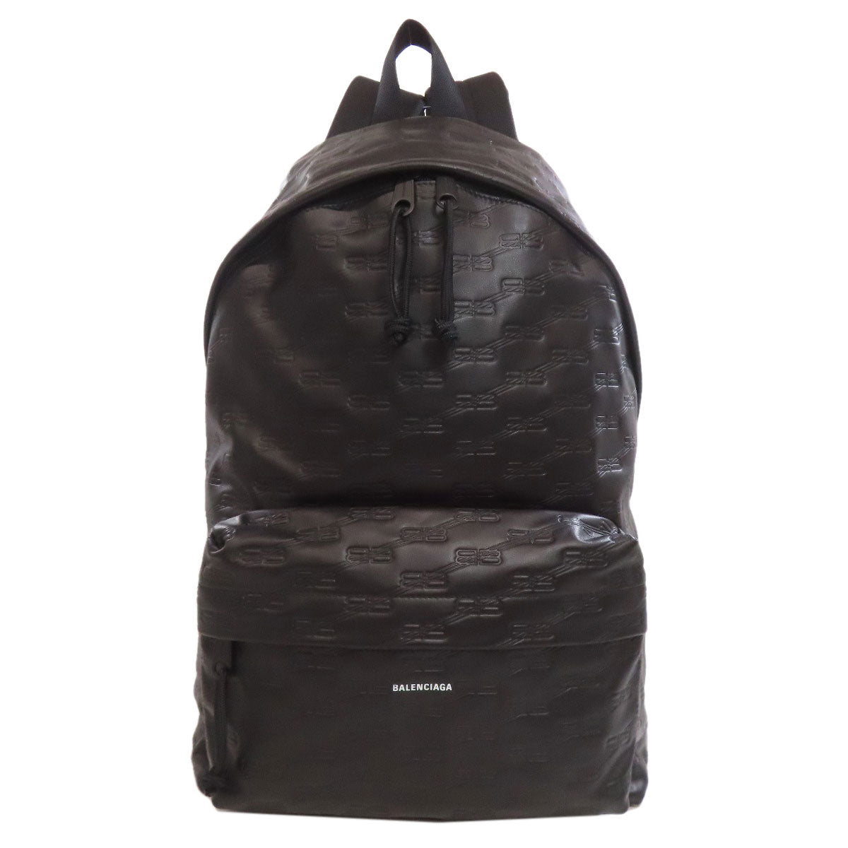 BALENCIAGA Backpack 713044 leather black BB Women