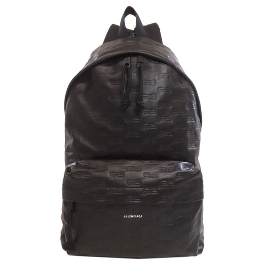 BALENCIAGA Backpack 713044 leather black BB Women