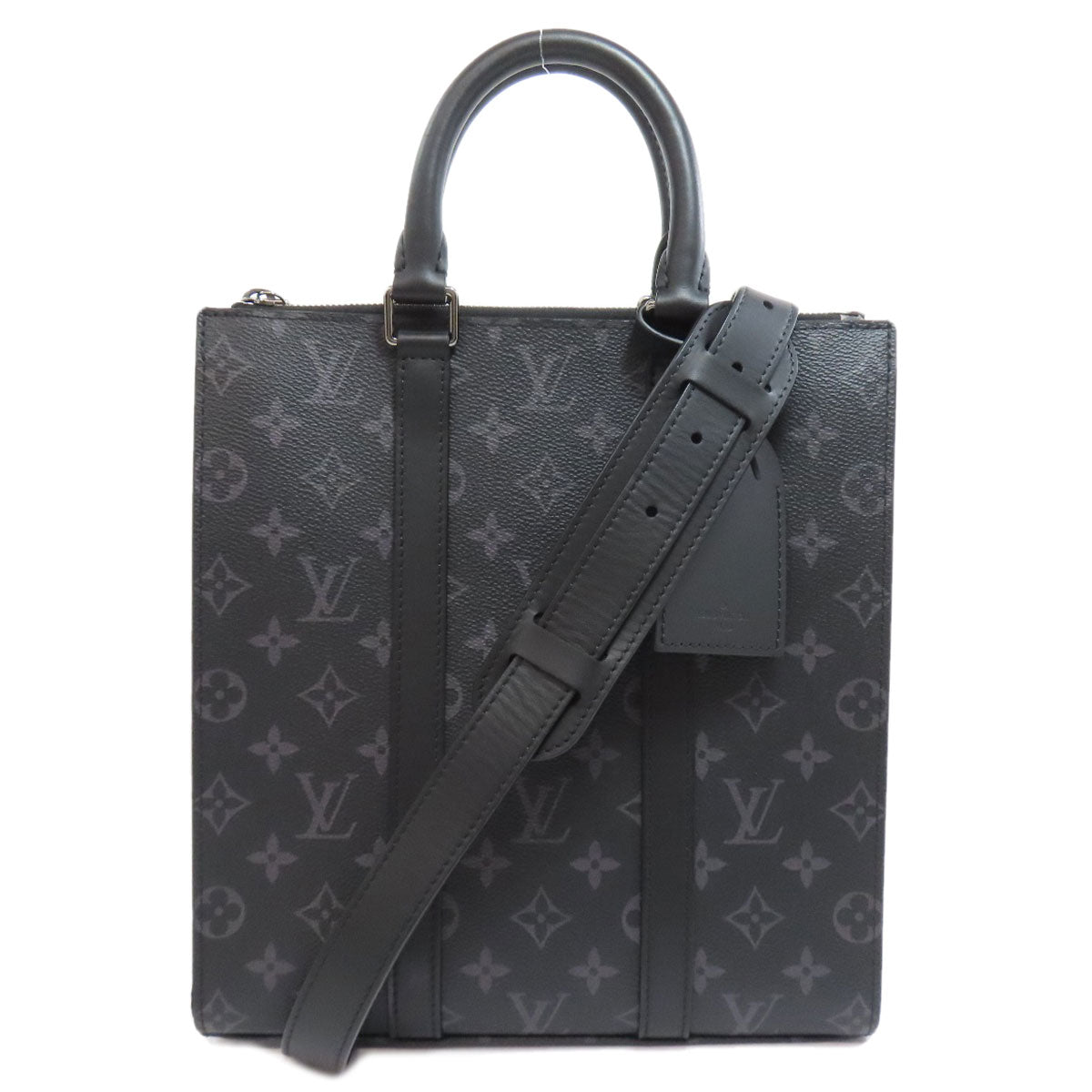 LOUIS VUITTON Handbag Monogram Eclipse gray Sac Plat Cloth mens
