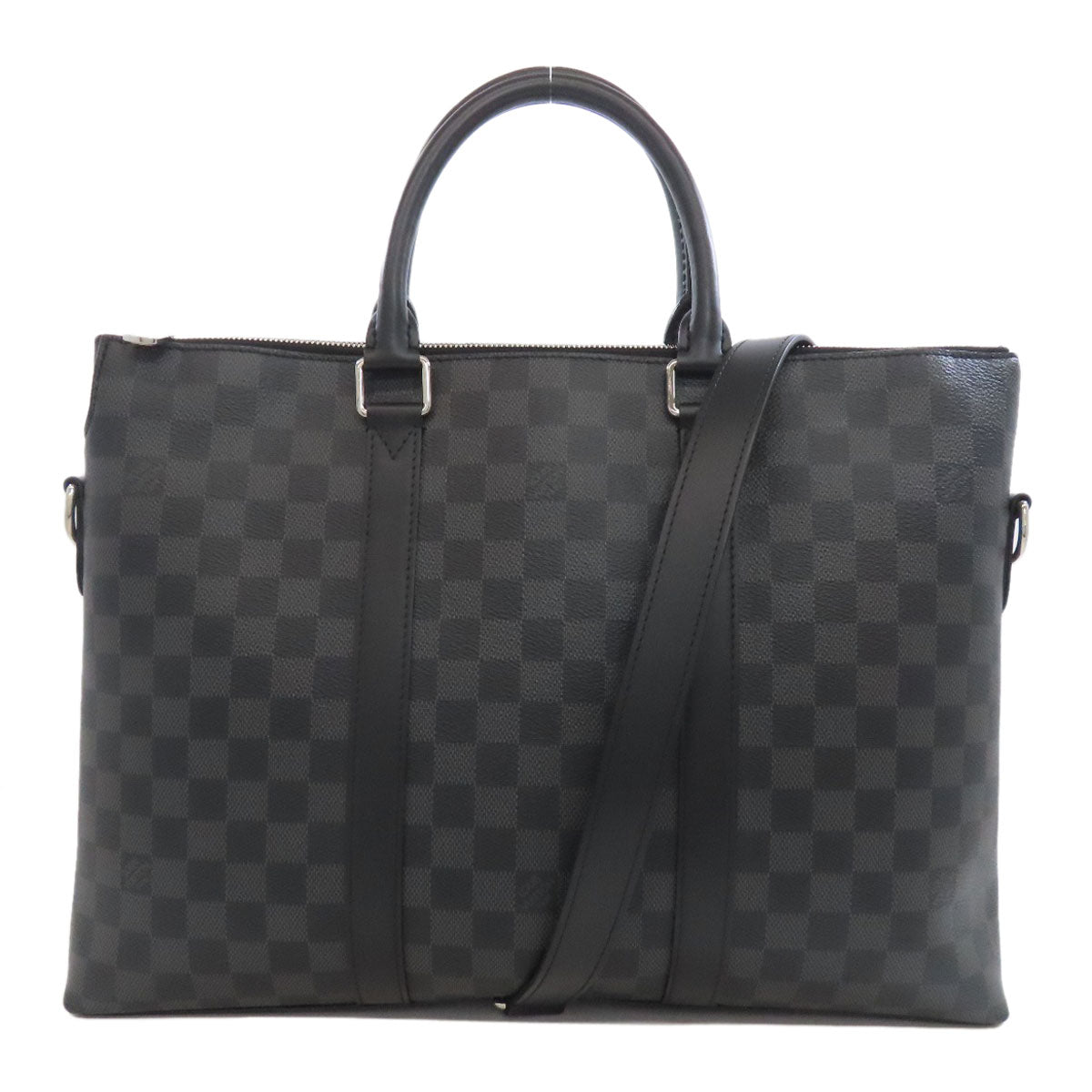 LOUIS VUITTON Business bag Damier canvas gray Anton Briefcase mens