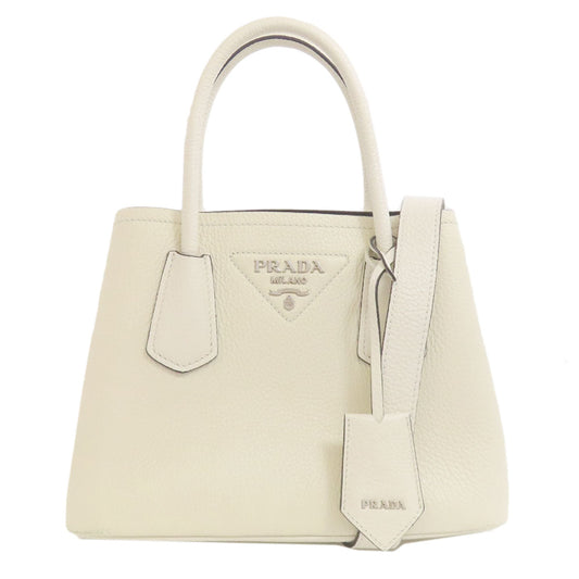PRADA Handbag 1BG443 leather white 2WAY Women