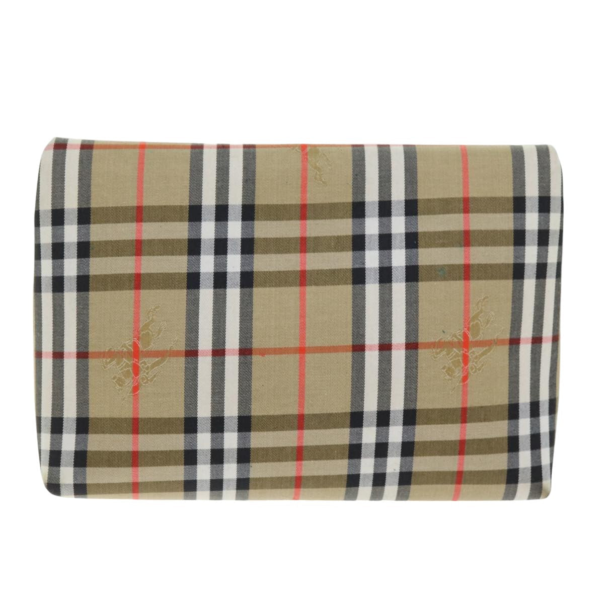 Burberry Nova Check Clutch Bag Canvas Beige Auth 75664