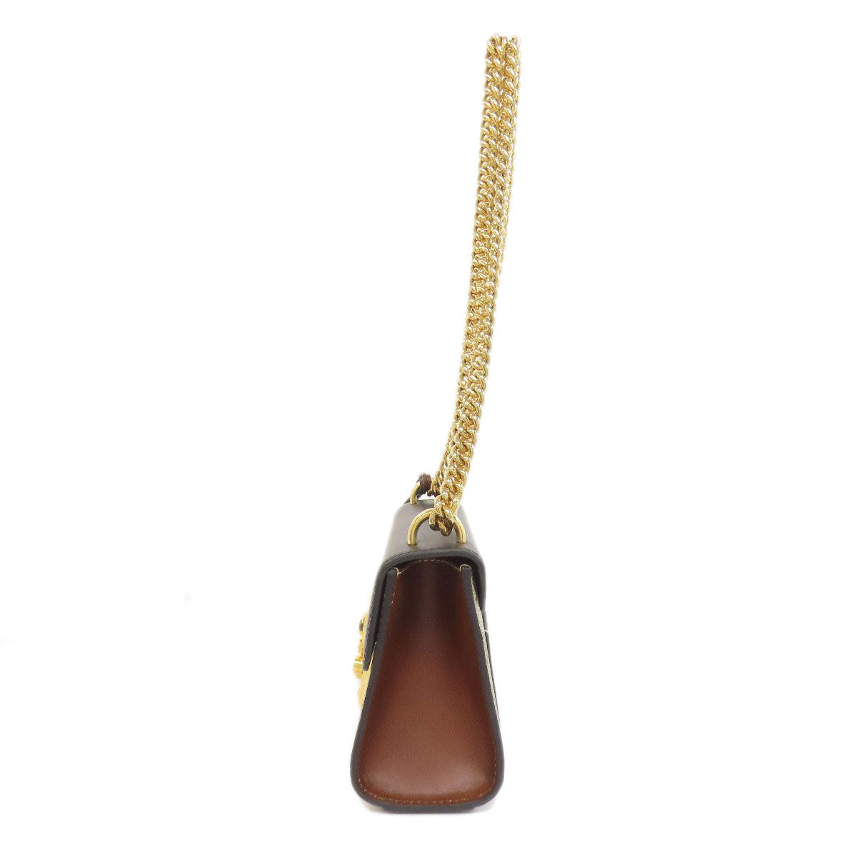 GUCCI Shoulder Bag 409487 PVC Brown GG ChainShoulder