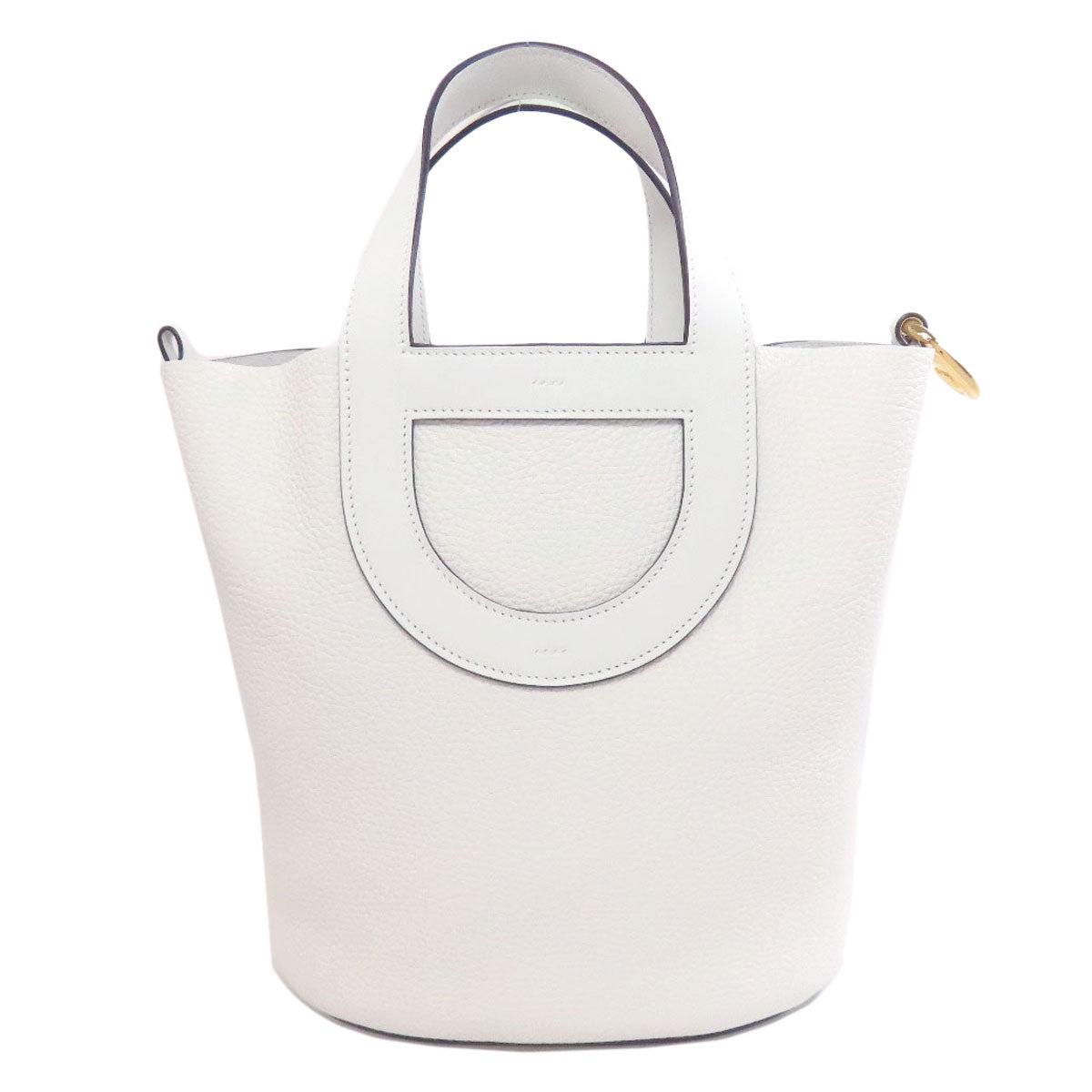HERMES Handbag Taurillon Clemence white In the Loop 23 Gold Metal
