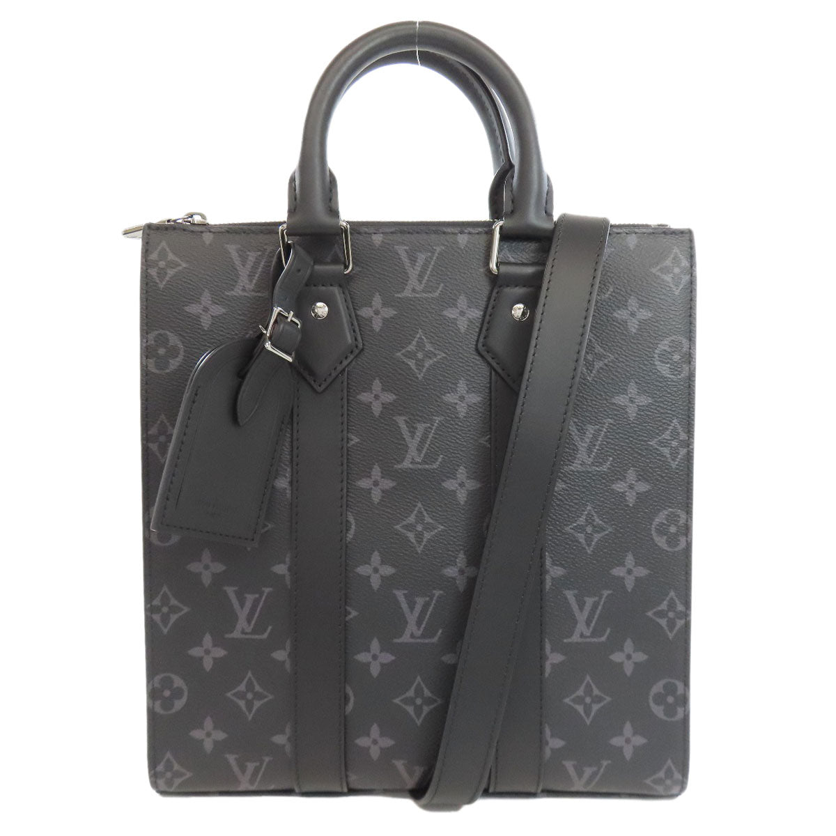 LOUIS VUITTON Shoulder Bag Monogram Eclipse gray Sac Plat Cloth