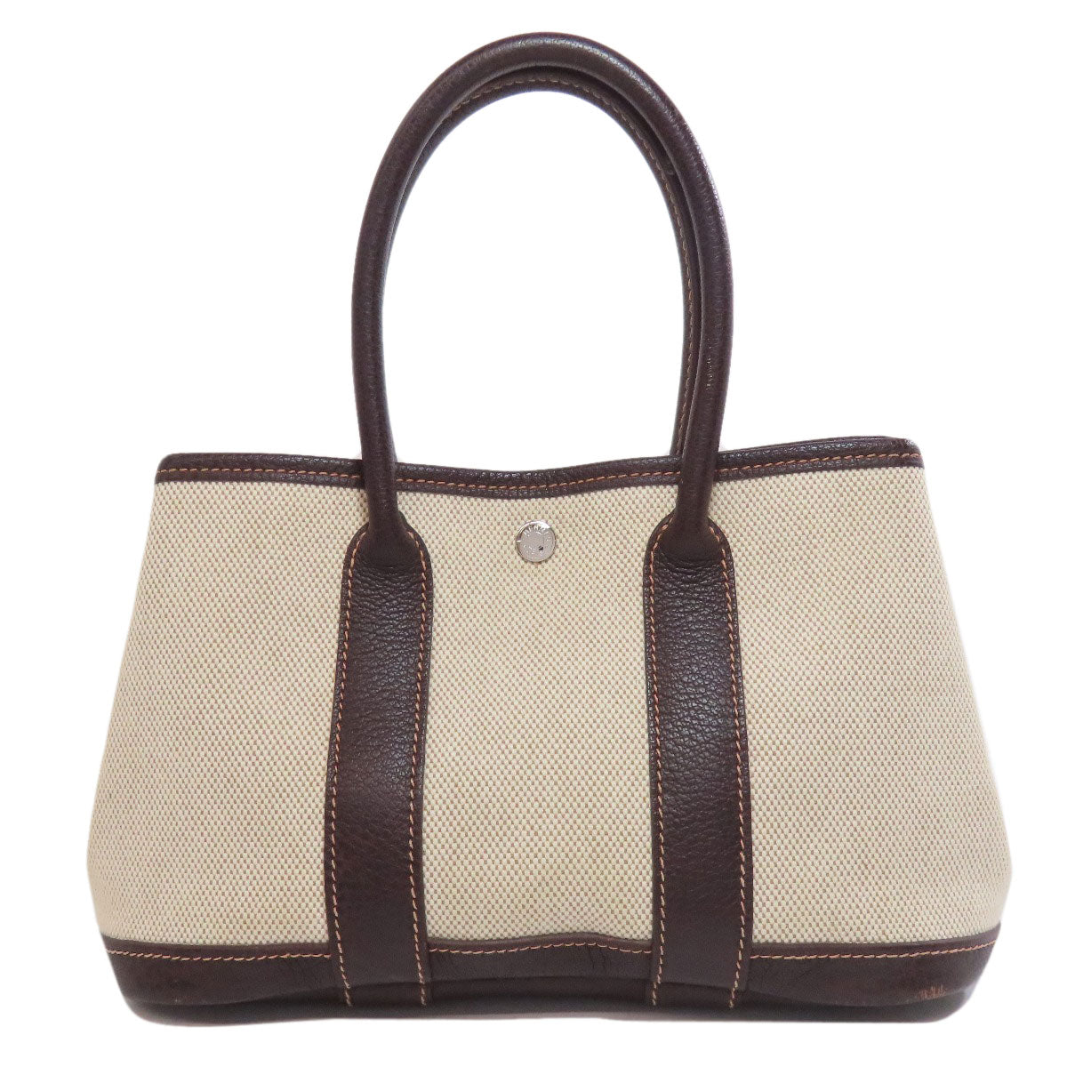 HERMES Handbag Tower ash beige Garden Party TTPM SilverMetal