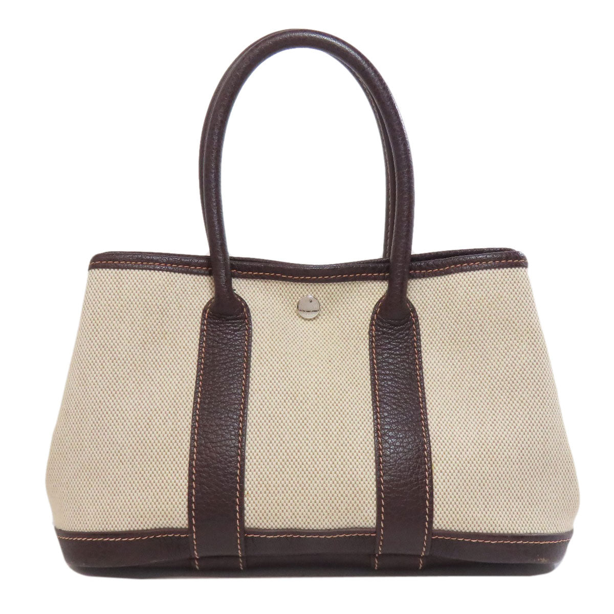 HERMES Handbag Tower ash beige Garden Party TTPM SilverMetal