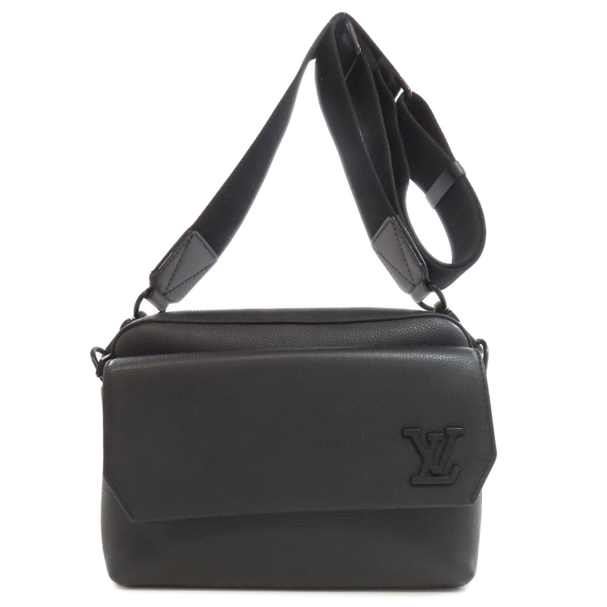 LOUIS VUITTON Shoulder Bag leather black Fast Line Messenger