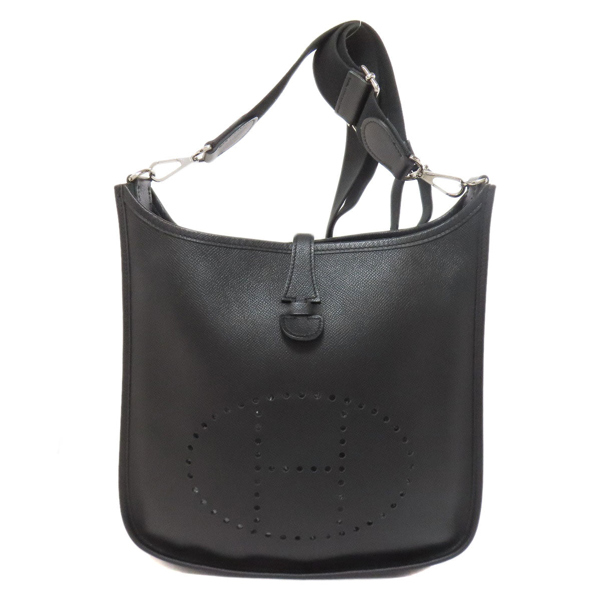 HERMES Shoulder Bag Epsom black Evelyn 3 PM SilverMetal