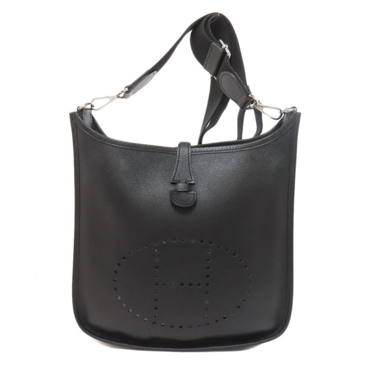 HERMES Shoulder Bag Epsom black Evelyn 3 PM SilverMetal