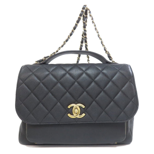CHANEL Shoulder Bag Grained Calfskin Skin black Matelasse Gold Metal 2WAY