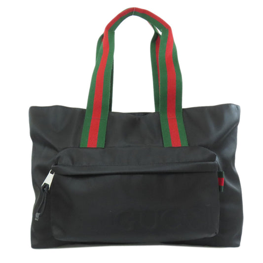 GUCCI Tote Bag 802172 Nylon black Large Tote Sherry Line