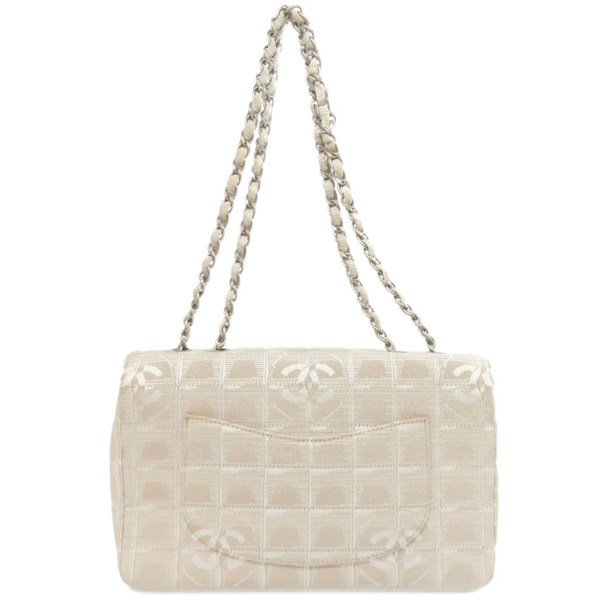 CHANEL Shoulder Bag canvas beige New travel line